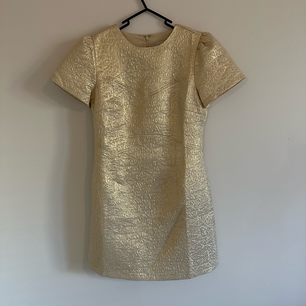 LOFT Cream Textured Mini Dress